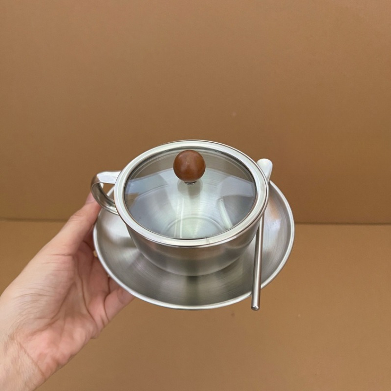 Retro Stainless Steel Coffee C - Espresso Cup Saucer 评论和价格
