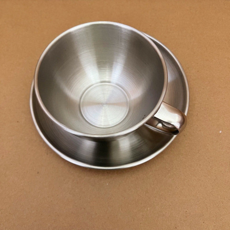 Retro Stainless Steel Coffee C - Espresso Cup Saucer 评论和价格