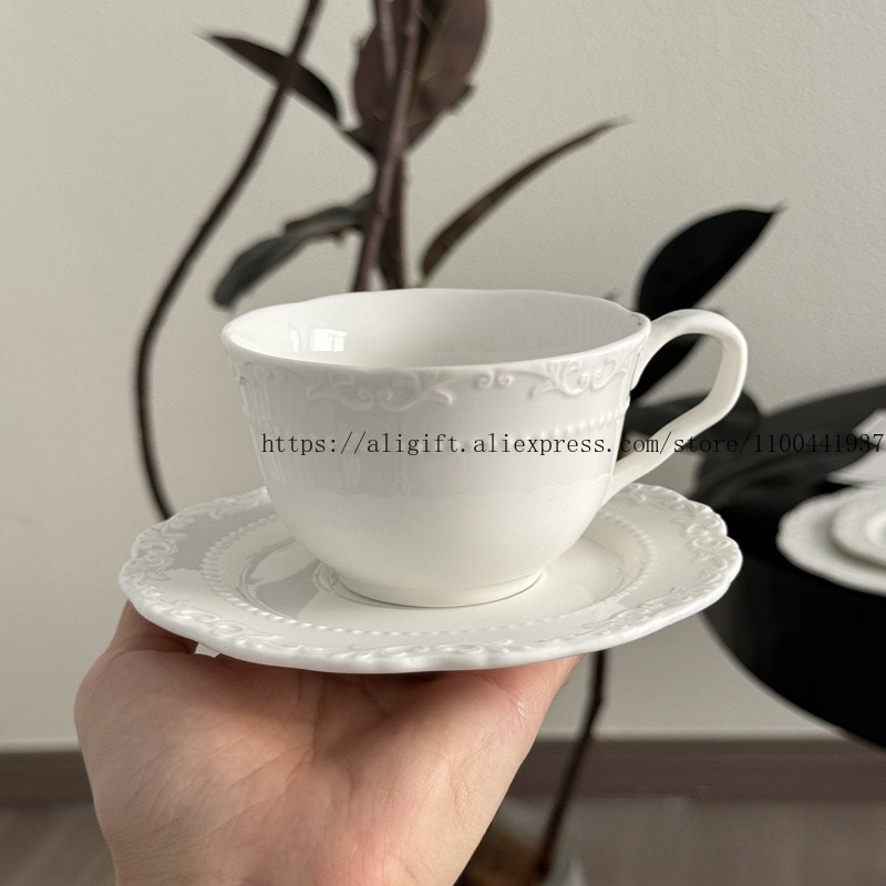French Light Luxury Embossed F - Espresso Cup Saucer 评论和价格