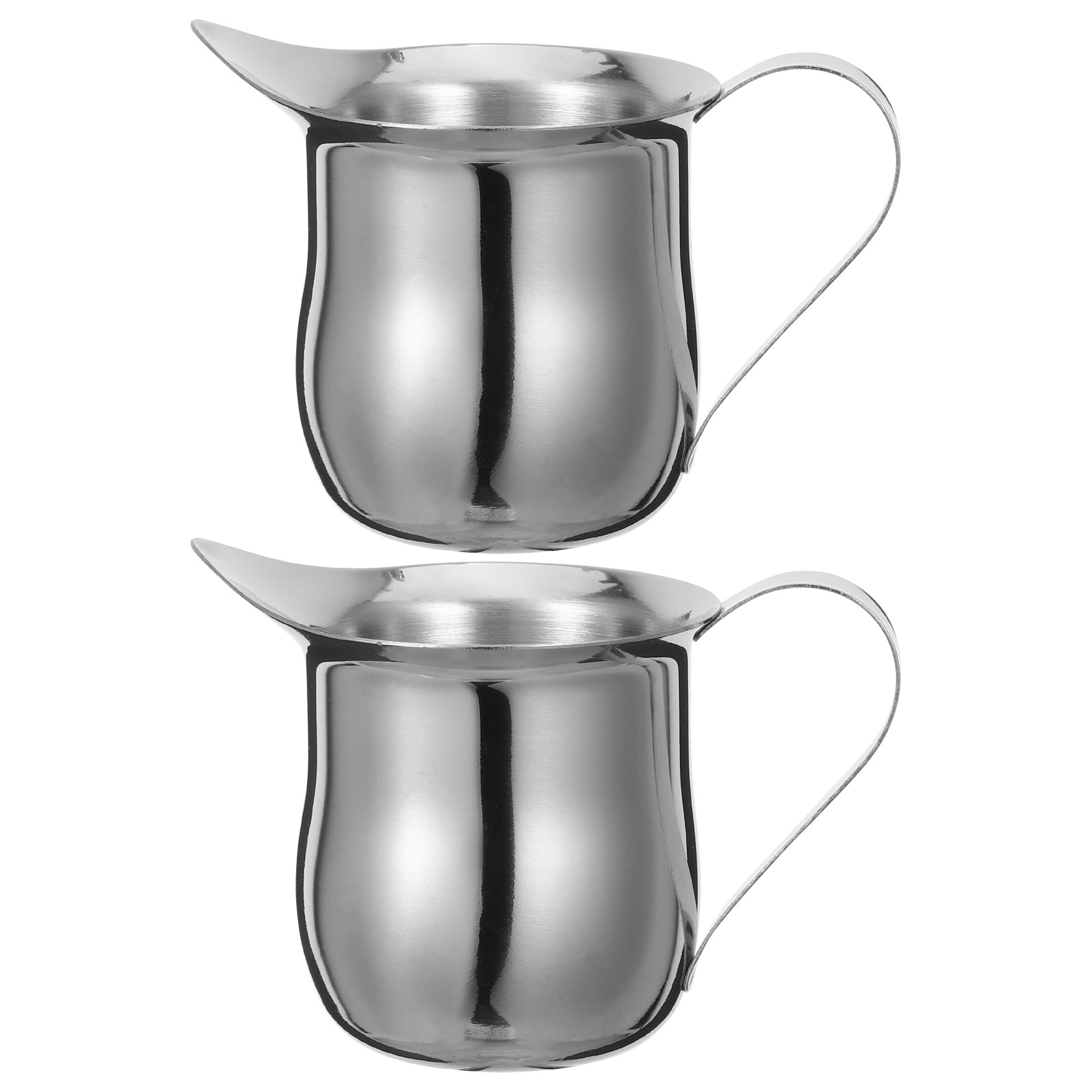 2Pcs Stainless Steel Mini Milk - Espresso Cup Saucer 评论和价格